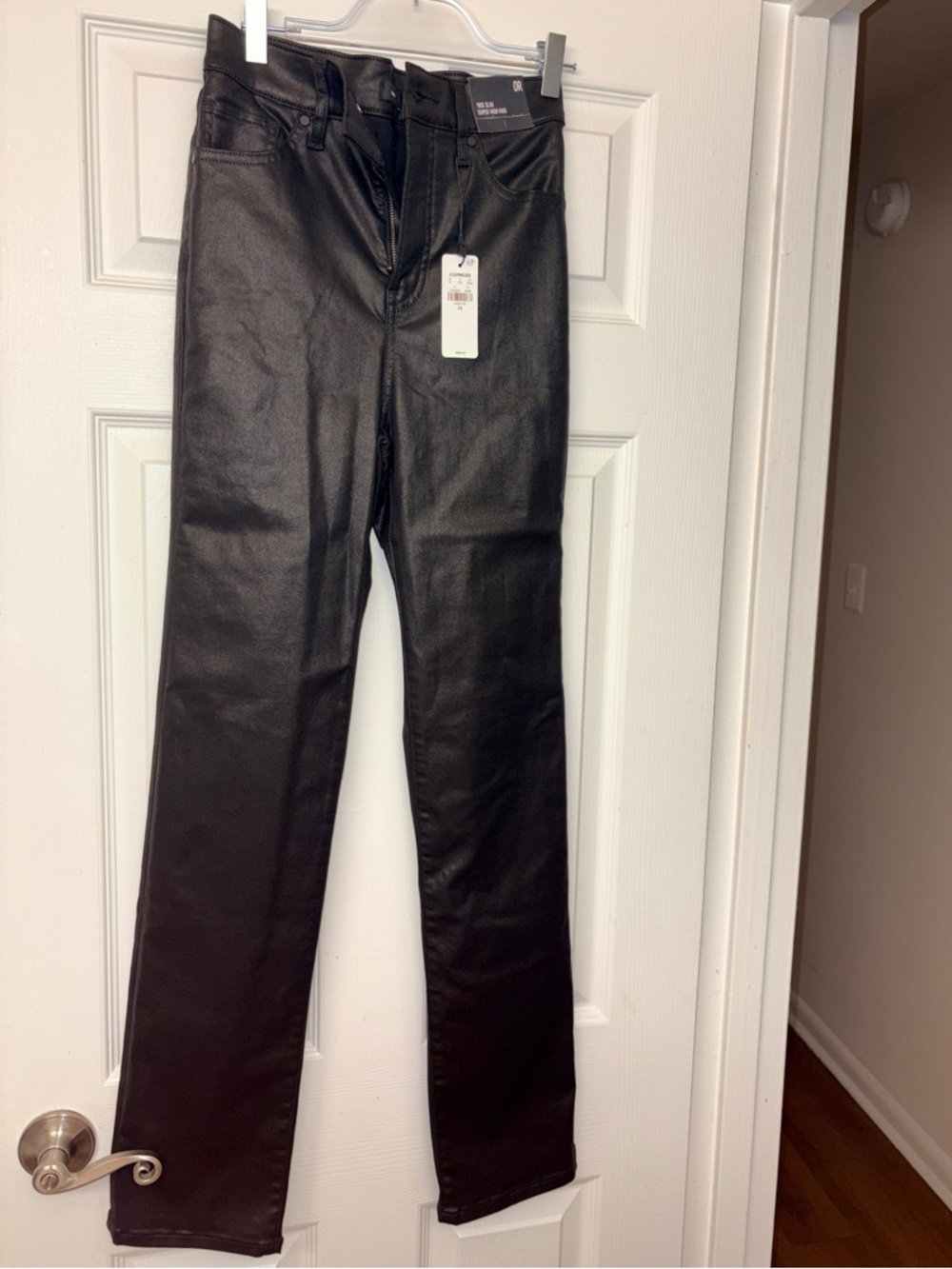 Express Black Faux Leather High-Rise Slim Pants SIZE 0 (has stretch)